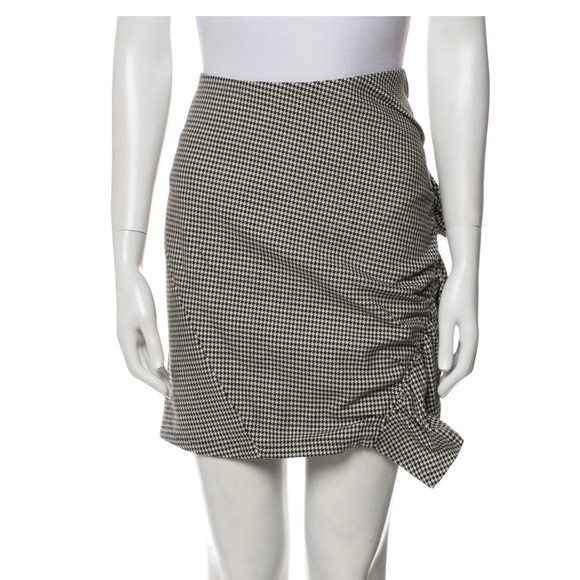 A.L.C Neutral Print Houndstooth Mini Skirt - Picture 1 of 7
